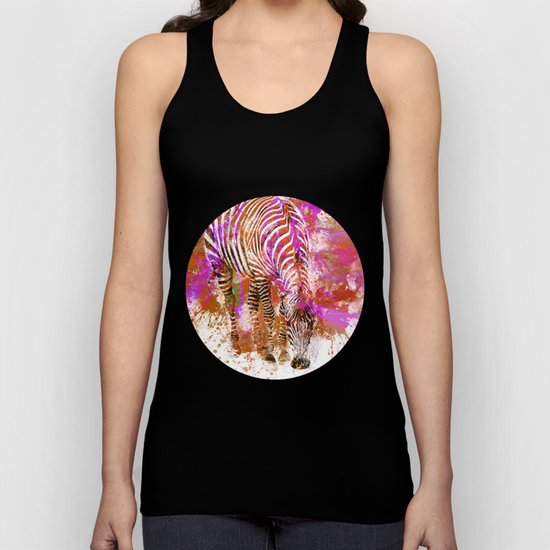 Crazy Zebra paint splatter artwork Unisex Tank Top