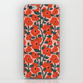 Charming vintage orange poppies flower bed iPhone Skin