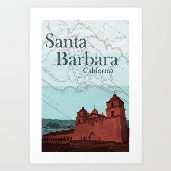 Santa Barbara Mission Art Print