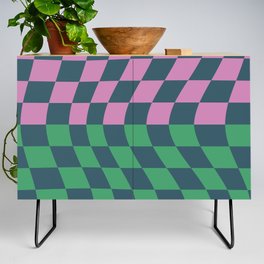 Colorful Checkerboard Pattern 6 Credenza