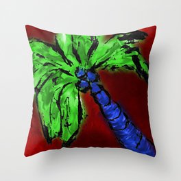 Palm Tree - Green Throw Pillow