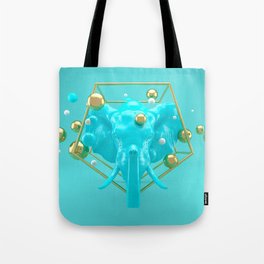 Elephant in turquoise - Animal Display 3D series Tote Bag