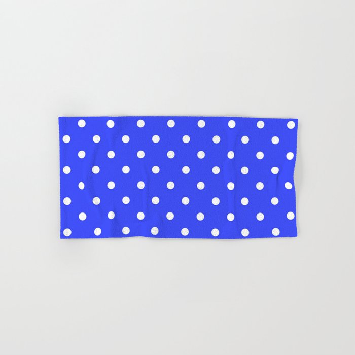 Light Indigo Blue Polka Dots Hand & Bath Towel