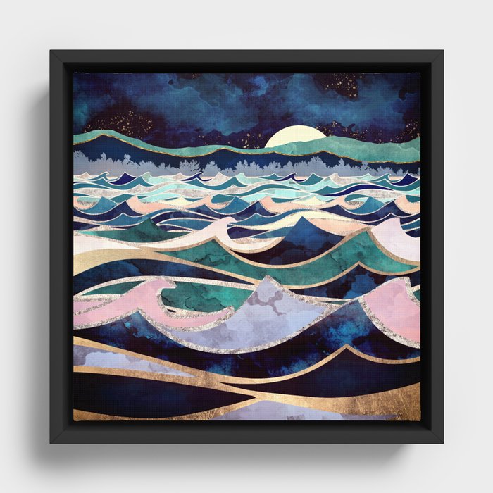 Moonlit Ocean Framed Canvas