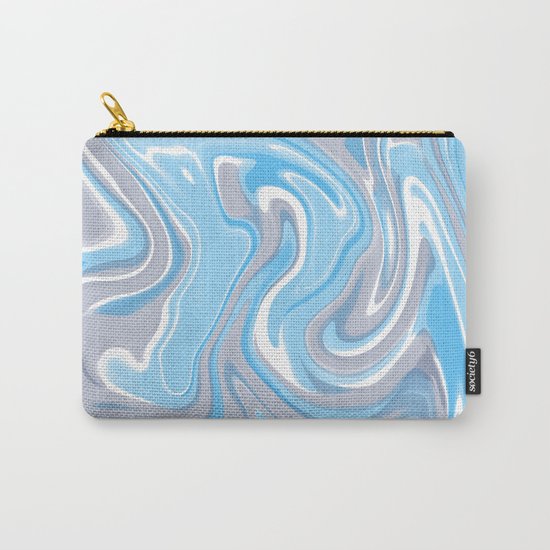 Blend of Blue and Grey Shades Marble Carry-All Pouch