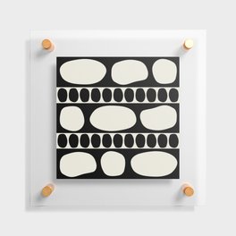 Tribal Art Rock Pattern Black and White Floating Acrylic Print