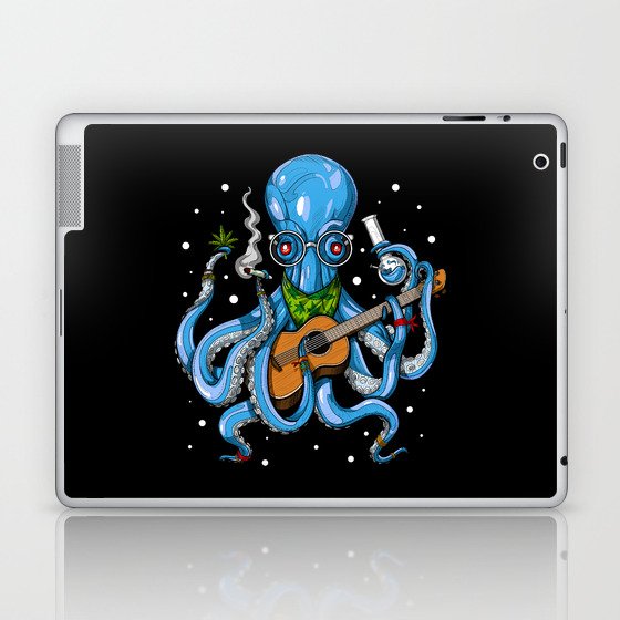 Hippie Octopus Smoking Weed Laptop & iPad Skin