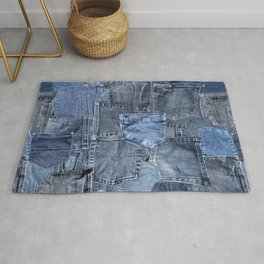 Blue Jeans Pocket Patchwork Pattern Area & Throw Rug