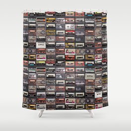 Vintage audio cassettes photo Shower Curtain