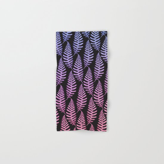 Multi Color Leaves (Black) Hand & Bath Towel