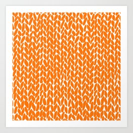 Hand Knit Repeat Orange Art Print