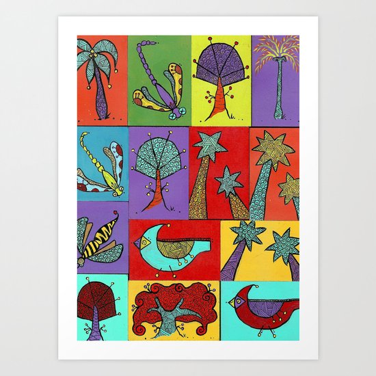 Quilt Blocks Art Print