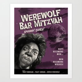 Werewolf Bar Mitzvah Spooky Scary Art Print