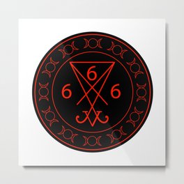 666- the number of the beast with the sigil of Lucifer symbol Metal Print