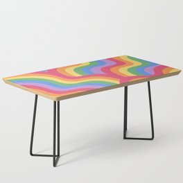 PRIDE Flag Rainbow Retro Swirls III Coffee Table
