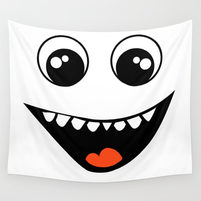 Smiley Face Svg Happy Face Smiley Clip Art Silhouette Stencil Template Dxf Smile Wall Tapestry By Liskared Society6