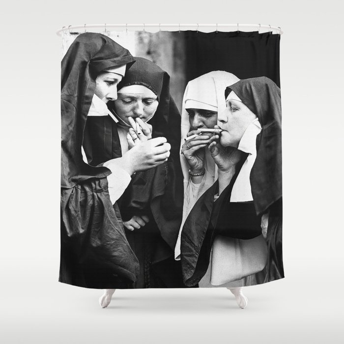 Smoking Nuns Shower Curtain