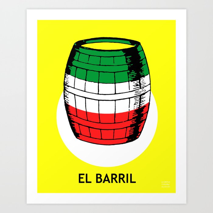 Arte do cartão da Loteria Mexicana El BarrilArte do cartão da Loteria Mexicana El Barril  