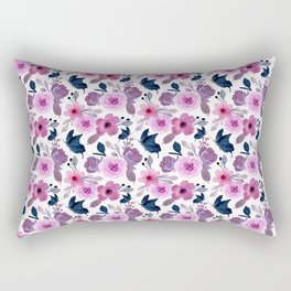 Watercolor butterfly and pink flowers Rectangular Pillow