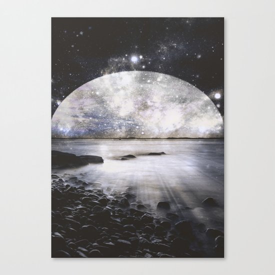 Mystic Lake Dark & Gray Canvas Print