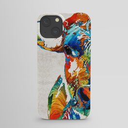 Colorful Cow Art - Mootown - By Sharon Cummings iPhone Case