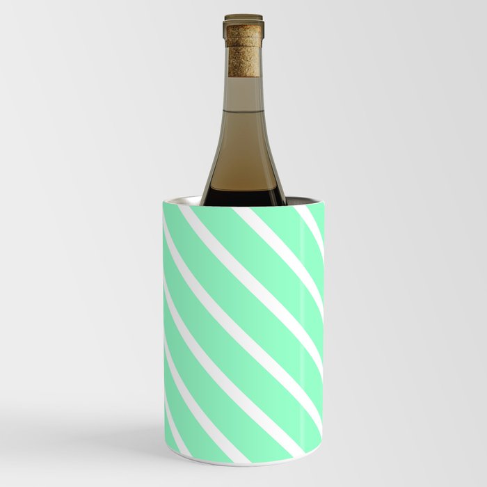Mint Julep #2 Diagonal Stripes Wine Chiller