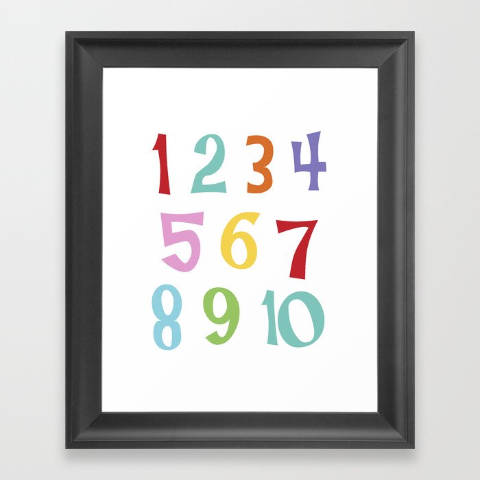colourful numbers Framed Art Print