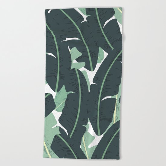Banana Leaf Pattern #society6 #decor #buyart Beach Towel