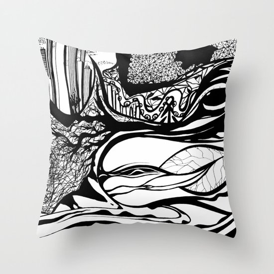 Jungle City Throw Pillow