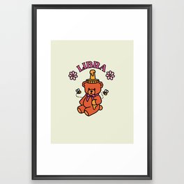 Libra Teddy Bear Framed Art Print