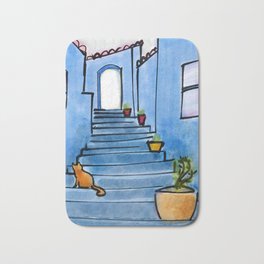 The Blue Metropolis of Morocco Bath Mat