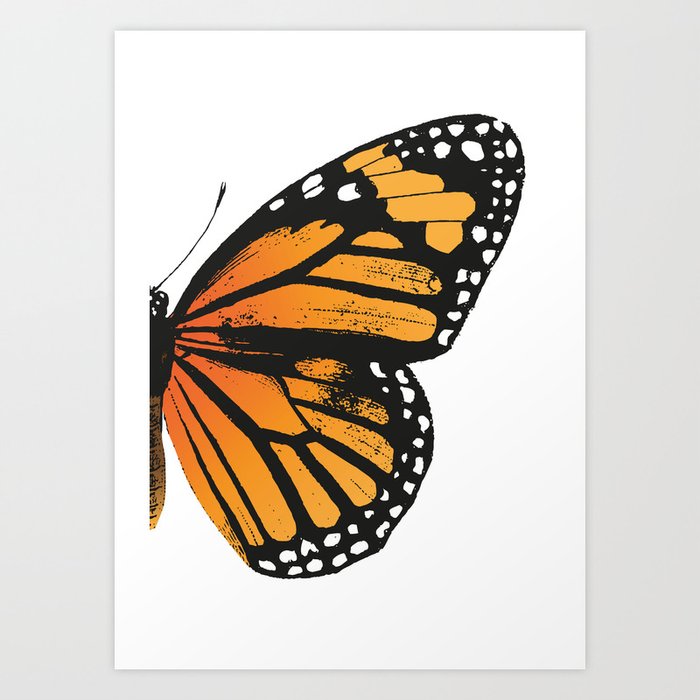 Monarch Butterfly | Right Butterfly Wing | Vintage Butterflies | Art Print