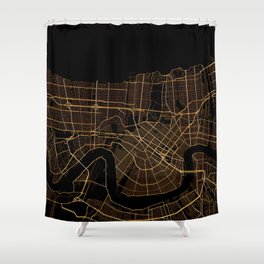 Neworleans Shower Curtains Society6 Black And Gold New Orleans Map Shower Curtain
