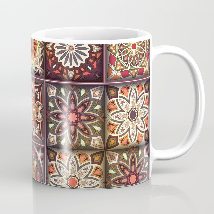 Vintage patchwork with floral mandala elements Coffee Mug