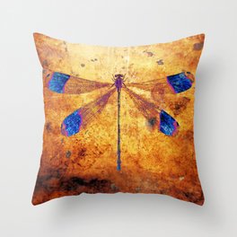 Dragonfly in Amber Throw Pillow
