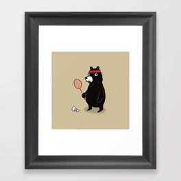 Badminton Bear Framed Art Print