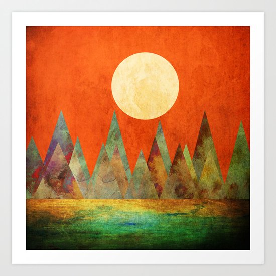 Many Moons Ago, Abstract Landscape Art Art Print