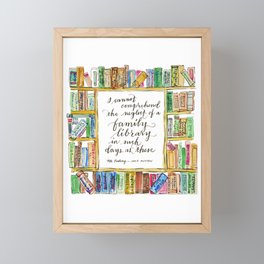 Family Library Bookshelf Mr Darcy Framed Mini Art Print