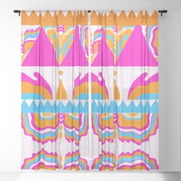 dreaming in dayglo, pink  Sheer Curtain