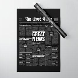 The Good Times Vol. 1, No. 1 REVERSED / Newspaper with only good news Wrapping Paper