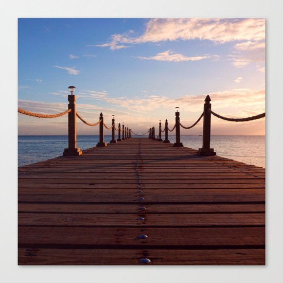 Sunset on the Pier (Lake Dock) Canvas Print