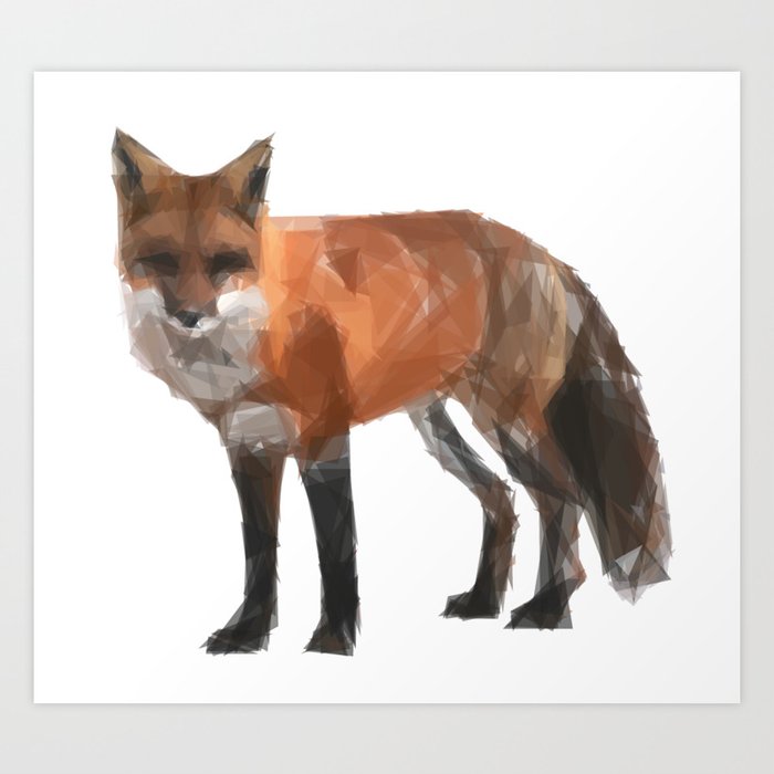 Triangular red fox Art Print
