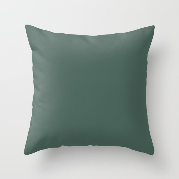 Dark Green Solid Color Behr 2021 color of the Year Accent Shade Equilibrium T18-20 Throw Pillow