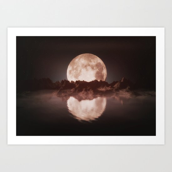 Misty Moon Art Print