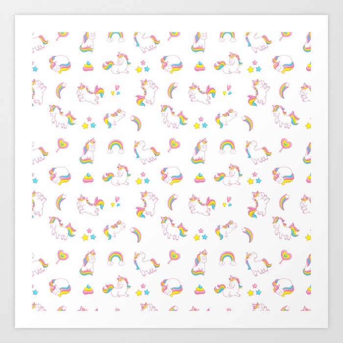 Cute Magical Rainbow Girly Pink Trendy Unicorn Pattern Art