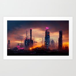 Postcards from the Future - Nameless Metropolis Art Print