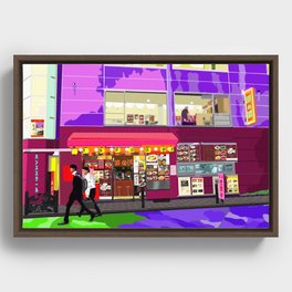 Restaurant in Tokyo in the evening Framed Canvas