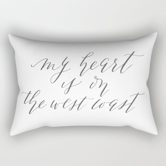 My Heart is on the West Coast Rectangular Pillow