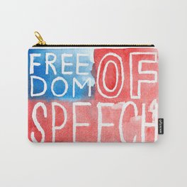 Freedom of Speech - Watercolor Flag Carry-All Pouch