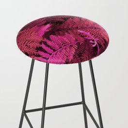 Crazy colored nature serie: pink fern leaves Bar Stool